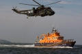 A Lifeboatman being lowered to the deck of Spirit of Guernsey by Royal Navy Helicopter 05-06-09 Pic by Tony Rive (0)