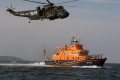 A Lifeboatman being lowered to the deck of Spirit of Guernsey by Royal Navy Helicopter 05-06-09 Pic by Tony Rive (6)