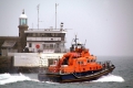 Lifeboat Spirit of Guernsey heads out of St Peter Port on a shout 14-03-12 Pic by Tony Rive