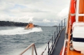 Lifeboats Spirit of Guernsey (R) & Volunteer Spiritheading for St Peter Port harbour 10-10-16 Pic by Tony Rive (2)