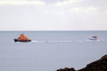 Spirit of Guernsey heading for St Peter Port with the Fishing boat Hayley B in tow 28-10-12 Pic by Tony Rive