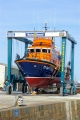 St Peter Port Lifeboat Spirit of Guernsey in Marine and General Engineers new Traval Hoist Pic by Tony Rive