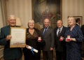 Picture: Brian Green - 24/09/2013 - RNLI presentations at Government House - left to right Alf Solway, Verinica Gould, HE, Edward Frattorini, Celia Allen