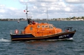 Pic by Tony Rive 26-09-10  The new Tamar Lifeboat Alfred Albert Williams leaving St Peter Port harbour for its new Station at Bembridge in the Isle of Wight.