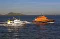 Pic by Tony Rive 16-06-08The St Peter Port relief Lifeboat Roger and Joy Freeman (R) and the Marina Ambulance Flying Christine III on manouvers off St Peter Port after the RNLI's AGM at the Guernsey Yacht Club.