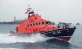 Alderneys Trent class lifeboat Roy Barker 1 on patrol off the Casquets lighthouse - Picture Brian Green