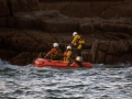 St Peter Port lifeboat crew taking blankets to the teenagers - photo by Tony Rive