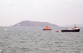 Spirit of Guernsey and Sark Venture near the French yacht Anita Bomba 07-02-10 Pic by Tony Rive