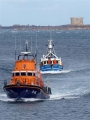 Pic by Tony Rive 17-09-15Guernsey's Lifeboat Spirit of Guernsey towing the local Fishing boat Defiance south down the Little Russel heading for St Peter Port harbour. The 40ft Aqua-Star Trawler built in Ireland got a Rope wrapped around its Propellor as it steamed north towards the Casquete's Fishing Grounds