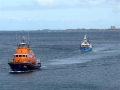 Pic by Tony Rive 17-09-15 The Lifeboat Spirit of Guernsey about to tow the 40ft local Fishing boat Defiance into it's home , St Peter Port after it's Prop had been fouled by a rope approximately 9 miles north of Guernsey.