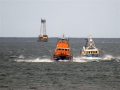 Pic by Tony Rive 17-09-15Guernsey's Lifeboat Spirit of Guernsey towing the local Fishing boat Defiance south down the Little Russel south of Roustel Beacon heading for St Peter Port harbour. The 40ft Aqua-Star Trawler built in Ireland got a Rope wrapped around its Propellor as it steamed north towards the Casquete's Fishing Grounds