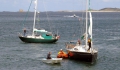 The Lifeboat Y boat moning the French yacht Douze (14) to the Old Lifeboat slip 22-08-14 Pic by Tony Rive (1).jpg