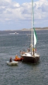 The Lifeboat Y boat moning the French yacht Douze (15) to the Old Lifeboat slip 22-08-14 Pic by Tony Rive (1).jpg