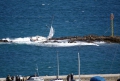 Yacht Ardel swinging back and forth in the swell on Goubeau Reef 15-04-12 Pic by Tony Rive (2)